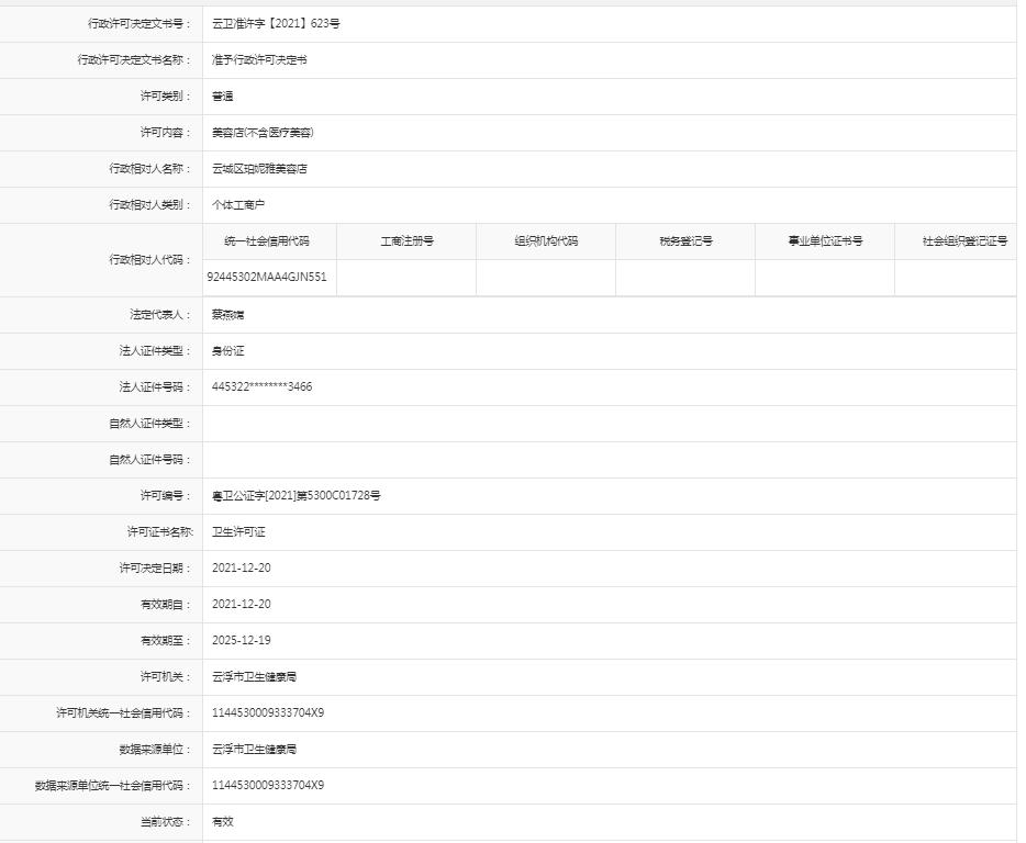 《公共场所》普通【云城区珀妮雅美容店】.jpg